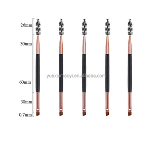 Venta al por mayor de pelo sintético profesional de doble cabeza de <span class=keywords><strong>cejas</strong></span> y pestañas de maquillaje personalizado conjunto de maquillaje cómodo mango de aplicación facial - Product Image 4