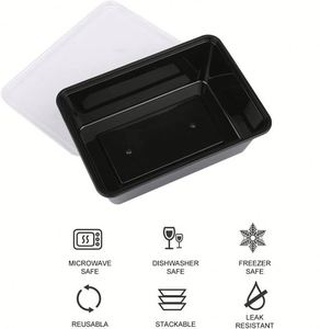 <b>Disposable</b> Rectangle Food Containers Stackable for Home and Restaurant Use - Product Image 2
