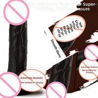 Flüssiges Silikon Realistischer Dildo mit Saugnapf für Frauen, Manuelle Anwendung, Schwarz, Extra-Groß, Extra-Dick, Masturbator Sexspielzeug für Männer