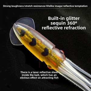 Aotuo Esche Artificiali Realistiche a Forma <span class=keywords><strong>di</strong></span> Calamaro Morbido da 11,5 cm e 14,5 cm, Ideali per la Pesca in Mare <span class=keywords><strong>di</strong></span> Spigole da Barca in Acqua Salata - Le Più Vendute - Product Image 3