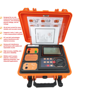 Testeur de résistance à la terre portable Wrindu RD3000B, fabricant de testeur de résistance à la terre - Product Image 2