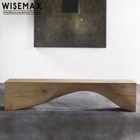 WISEMAX FURNITURE Banc en bois massif de luxe moderne, forme unique, banc de jardin en bois naturel