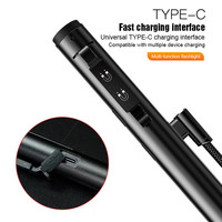 Lampe de poche Portable 3 en 1 à LED UV, torche Rechargeable par USB, Clip de poche magnétique, lampe de travail avec pointeur laser