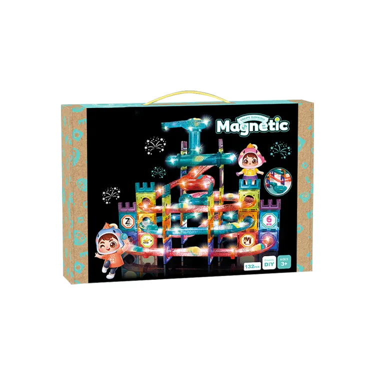 Educational 131pcs magnetic building tiles blocks toys plastic construction set for kids CPC, CE, EN71, ASTM