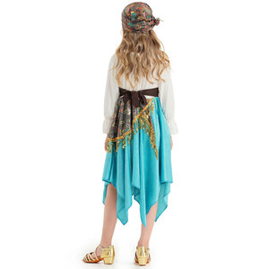 Vestido <span class=keywords><strong>de</strong></span> baile con tiras <span class=keywords><strong>de</strong></span> Flamenco gitano azul, falda Irregular azul cielo, disfraces <span class=keywords><strong>de</strong></span> lentejuelas pesadas con <span class=keywords><strong>accesorios</strong></span> <span class=keywords><strong>para</strong></span> niñas, Disfraces <span class=keywords><strong>para</strong></span> niños - Product Image 4
