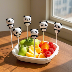 Jirafas Pandas Animal Dibujos animados Niños Bento Pick Fruit Fork Set Mix Sealing Bulk Food Picks Aramontana Fork para Fruit With Logo - Product Image 3