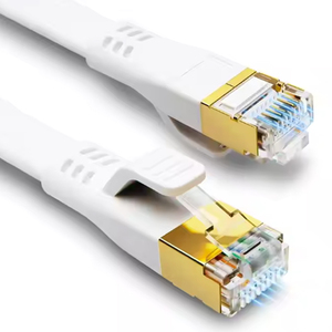 Vente en gros de cordon de raccordement Cat8 fin 0.5m 1m <span class=keywords><strong>Ethernet</strong></span> plat UTP FTP gaine PVC blindée RJ45 <span class=keywords><strong>câble</strong></span> en <span class=keywords><strong>fibre</strong></span> de cuivre pour la mise en réseau - Product Image 5