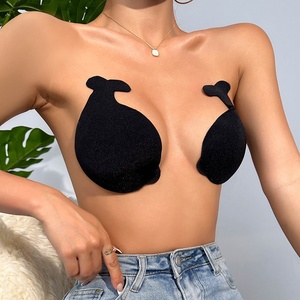 <span class=keywords><strong>Soutien</strong></span>-<span class=keywords><strong>gorge</strong></span> adhésif noir sexy et élégant en silicone sans bretelles pour femme, de qualité supérieure, effet push-up - Product Image 2