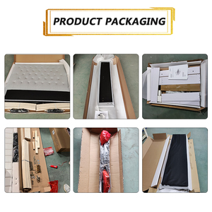 슈퍼 Sep 현대 럭셔리 세련된 PU 가죽 킹 사이즈 침대 프레임 4 서랍 스토리지 - Product Image 5
