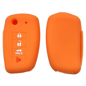 Custodia per chiave auto pieghevole a 4 pulsanti in silicone per Nissan <span class=keywords><strong>Qashqai</strong></span> Tiida Bluebird Loulan - Modello compatibile - Product Image 4