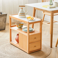 Table d'appoint en bois avec deux tiroirs et 2 tiroirs pour le salon et la chambre à coucher, offre spéciale