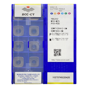 Insertos de Carburo ZCC.<span class=keywords><strong>CT</strong></span>.<span class=keywords><strong>CT</strong></span> para Fresado, SDMT YBG202 SDMT120412-DM, Forma Cuadrada, Herramienta de Torneado CNC, Cortador de Torno, HRC55 - Product Image 1