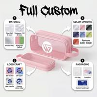 Étui à crayons transparent à double couche grande capacité, aspect haut de gamme, boîte à papeterie pour étudiants, sac de rangement portable pour les examens