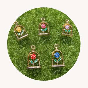 18mm Alliage Rose en Pot Charmes pour le <span class=keywords><strong>Petit</strong></span> <span class=keywords><strong>Prince</strong></span> Pendentif Collier Bracelet Porte-clés Fabrication de Bijoux Charme - Product Image 3