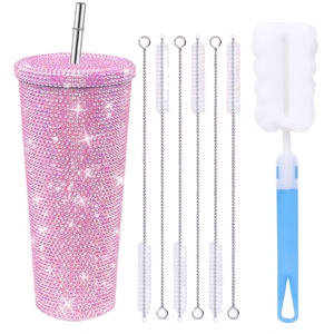 Offre Spéciale <span class=keywords><strong>Fun</strong></span> Tasses Pour Boissons Sans BPA Gym Bouteille D'eau Sports Avec Paille Voyage En Plastique Transparent tasse <span class=keywords><strong>à</strong></span> café - Product Image 1