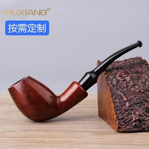 Muxiang Briarwood Tobacco Pipe Bent Type Handcrafted Solid Wood Custom Made For Smoking - Product Image 1