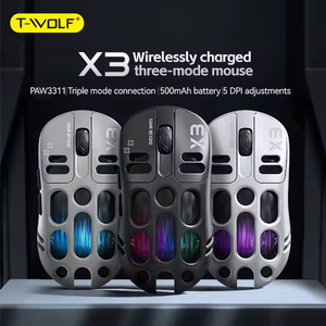 Bán Hot t-wolf X3 RGB Tri chế độ Trọng lượng nhẹ paw3311 cảm biến eSports có thể sạc lại rỗng 12000DPI <span class=keywords><strong>6D</strong></span> không dây bt5.1 Chuột chơi game - Product Image 2
