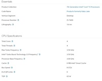 Prosesor Intel Core I5 generasi ke-7 kecepatan tinggi CPU I5 7400 4 Total Core 4 Total ulir
