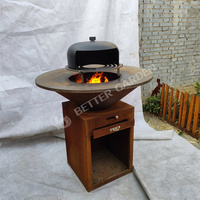 Outils de gril de foyer de bois extérieur feu de bois pizza dôme poêle à pizza ensemble de barbecue outils de barbecue