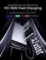 Batterie externe LISEN 35W Slim de poche 20000mAh, charge rapide, pour les voyages d'affaires et le camping