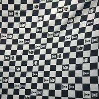 Tissu Jacquard de Luxe 100% Polyester Teint en Fil Motif Damier Très Lourd Anti-Plis 300GSM Toucher Doux