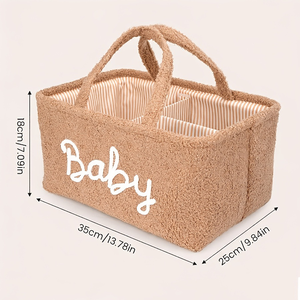Cesta de Almacenamiento Multifuncional Cuadrada Vintage, Bolsa de Mano, Organizador de Pañales para Bebé con Asa - Product Image 2