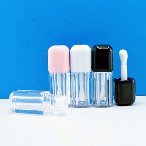 Luxury Unique Cube Lip Tint case 4ml Lip Oil Liquid Lipstick Tube square Transparent Lip <b>Gloss</b> Bottle With Big Brush - Product Image 6
