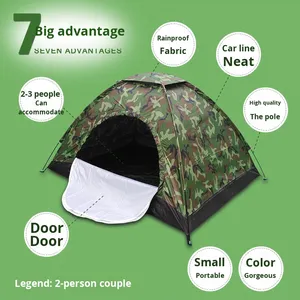 Оптовая продажа, однослойные наружные туристические палатки ручной сборки для альпинизма, кемпинга, камуфляжные, из полиэстера - Product Image 3