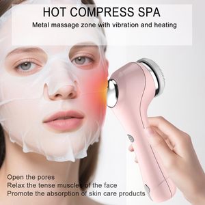 Brosse nettoyante électrique rechargeable pour le visage, appareil de beauté 5 en 1, têtes de brosses, exfoliant pour le visage, étanche, pour purifier la peau - Product Image 2