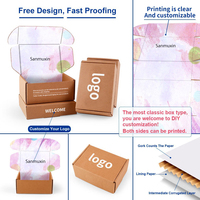 Boîte d'expédition en carton ondulé gaufré de différentes tailles pour l'envoi postal, emballage cosmétique rose personnalisé avec un design haut de gamme