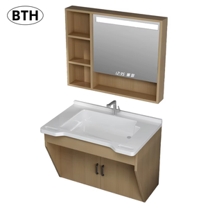Armoire miroir intelligente murale <span class=keywords><strong>multicouche</strong></span> en bois massif, style moderne minimaliste, personnalisée, pour maison de retraite, avec éclairage anti-buée et rangement pour salle de bain - Product Image 1