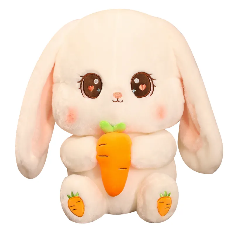 Plush Long Ear Bunny Cute Stuffed Bunny Rabbits Fluffy Plush Easter Bunny Soft toys With Carrots