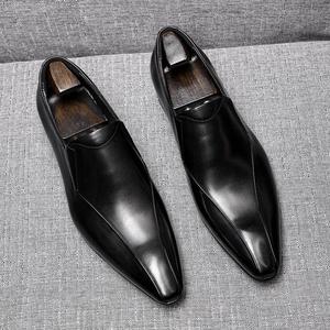 Chaussures de bureau en cuir antidérapantes pour hommes, nouveau style de luxe 2022, chaussures décontractées en cuir, taille 36 - 45 - Product Image 4