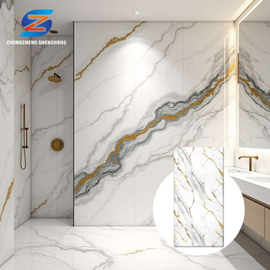 PVC大理石シートUVハイライトウォールボード室内装飾カーボンクリスタルバスルーム大理石代替シャワーウォールパネル - Product Image 2