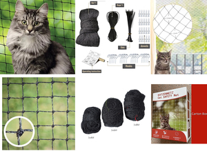 Filet de protection pour balcon pour animaux de compagnie, filet anti-morsure de haute qualité en HDPE + fil d'acier, OEM - Product Image 3