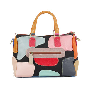 Bolso <span class=keywords><strong>de</strong></span> Mano para Mujer, Diseño Geométrico <span class=keywords><strong>de</strong></span> <span class=keywords><strong>Cuero</strong></span>, Hecho a Mano, Bolso Tote con Cremallera - Product Image 3