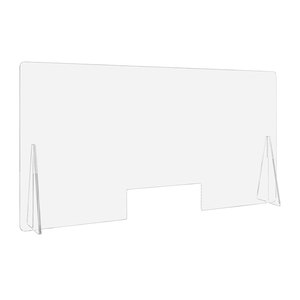 Fábrica personalizada 24 "x 48" acrílico escudo escritorio 0,2 "grueso contador transacción ventana estornudo protector cajero contadores bancos oficinas - Product Image 6