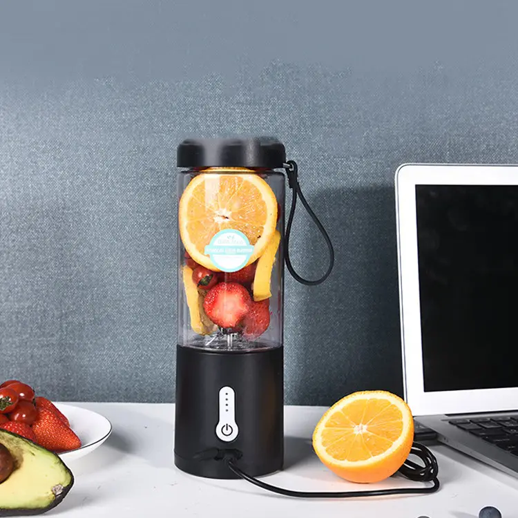 Portable 530ml Blenders Mini 4000mAh Rechargeable Orange Extractor Travel USB Electric fruit Blenders mahine with type C cable