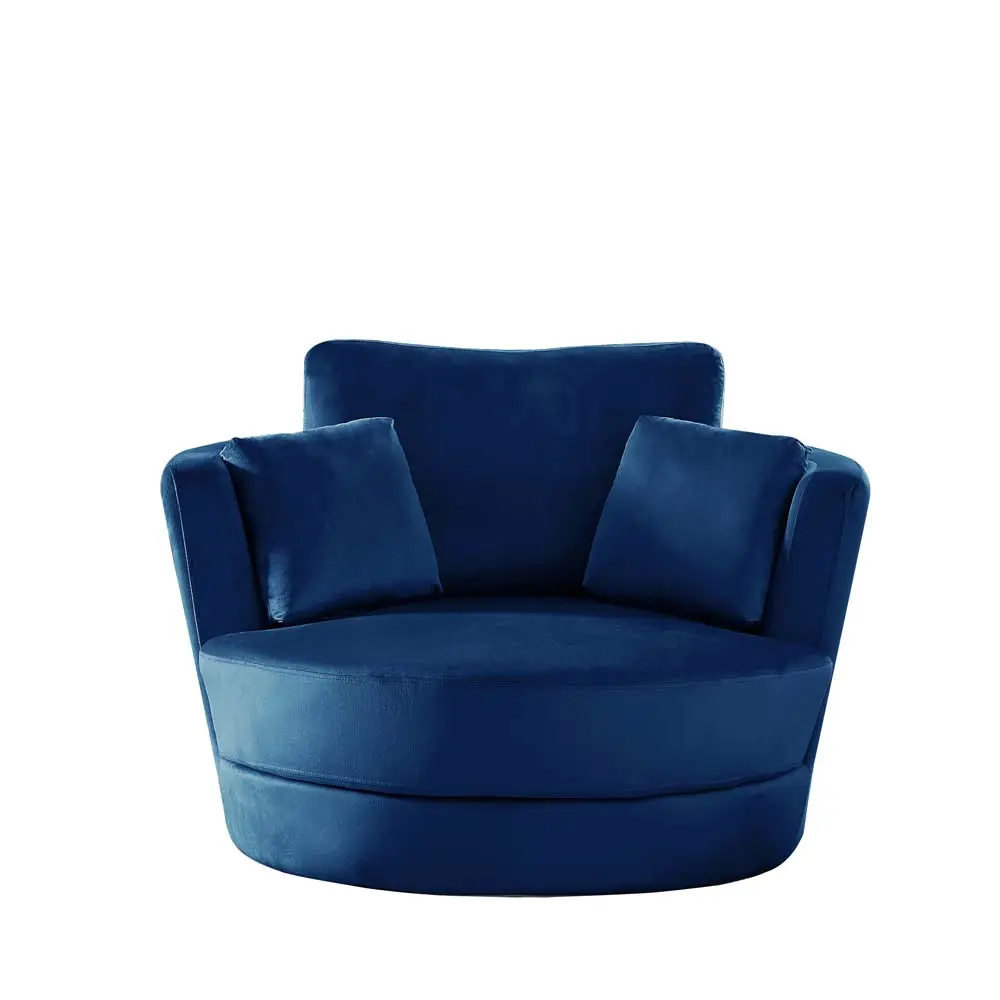Modern kol sandalye eğlence oturma odası ara sıra salon sandalye mavi püsküllü yuvarlak döner varil sandalye
