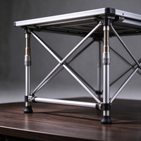 Table pliante tout-terrain, entièrement en aluminium, résistante à l'eau, pieds réglables en hauteur, portable, pour le camping en plein air, table de pique-nique