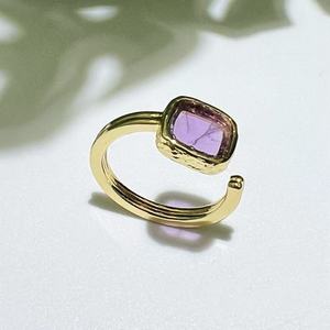 Anillo Ajustable <span class=keywords><strong>de</strong></span> Piedra Semipreciosa con Corte Cuadrado Vintage, Diseño <span class=keywords><strong>de</strong></span> Alta Precisión, Joyería Fina para Uso Diario <span class=keywords><strong>de</strong></span> Mujer, Venta al Por Mayor Personalizada - Product Image 3