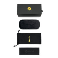 Fabricant de boîtes d'emballage personnalisées pour lunettes noires et brunes, étui rigide pour lunettes avec chiffon en microfibre, service de logo OEM