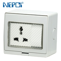 Module de prise de courant NEPCI 45x45mm XJY-QB-29 250V/10A universel 3 broches avec protection contre les surtensions et les risques incendie