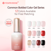 Youth Rose 15ml 12 Couleurs Gel Polish Vente en Gros Fournisseur Ongles Longue Durée Brillant Nude Magnifique Nail Art Professionnel Kit Gel UV