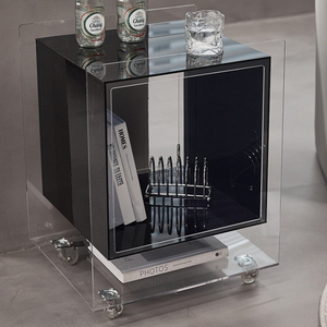 Transparent <b>Bedside</b> Cabinet, Free Installation, Simple Acrylic Cabinet, Light Luxury, High-End Nordic <b>Storage</b> Cabinet - Product Image 6