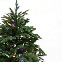 Sapin de Noël artificiel pré-éclairé en PVC+PE de qualité supérieure, aiguilles réalistes, écran LED multicolore, télécommande, 6 pieds