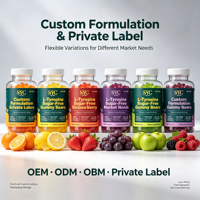 Gummies de L-Tyrosine OEM sans sucre 1000mg, haute biodisponibilité, végétaliennes, supplément énergétique pour personnalisation de marque