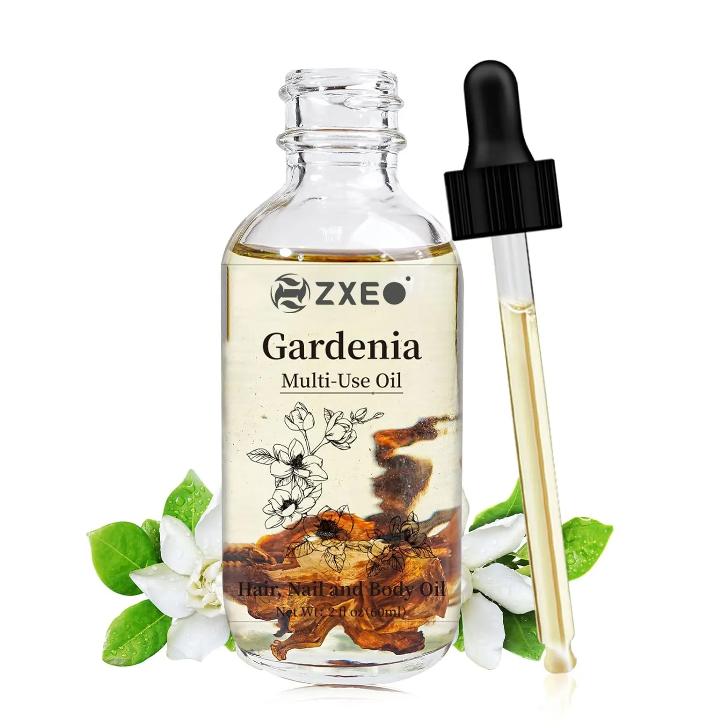 Gardenia çok kullanım yağ yüz vücut ve saç organik bitki kuru cilt derisi ve çivi için kokulu uçucu yağ