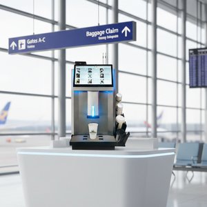 Machine à expresso commerciale entièrement automatique Premium Bean Cup avec écran tactile de 14 pouces, réservoir de 1,5 kg, chaudière en acier inoxydable, écoénergétique XY- - Product Image 1