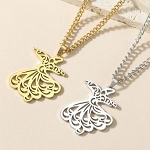 Collana Myshape Sama Dance, Collana del Dervide Danzante, Ciondolo Semazen in Acciaio Inossidabile, Gioielli Religiosi, Regalo di Capodanno - Product Image 2